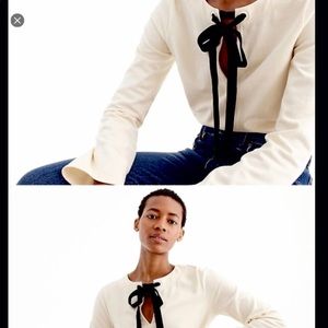 J.Crew velvet bow tee